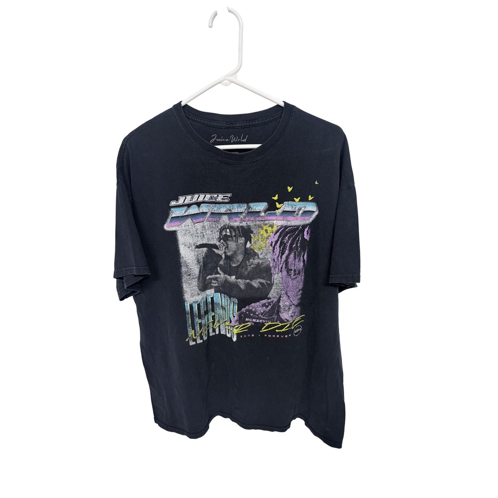 Juice Wrld Legends Never Die Graphic T-Shirt Mens XL Black Short Sleeve Tee